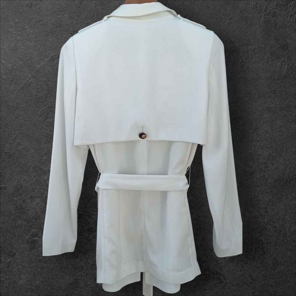 Calvin Klein Off-White Belted Trench Blazer (NWOT) – Size M - Picture 3 of 6